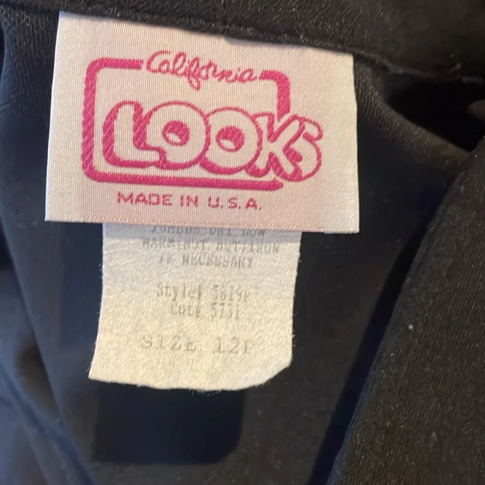 Vintage 70s 80s Black Button Down Long Sleeve Dress - Picture 6 of 6